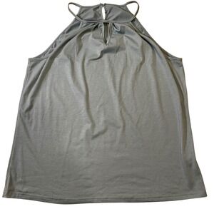 Emery Rose Halter Tank Top Keyhole Casual Sleeveless‎ Sage Green Size M